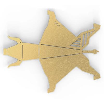China OEM piezas de metal personalizadas de chapa cortado por láser flexión de latón origami escultura de toro arte de metal moderno en venta