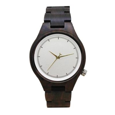 中国 自然な実質の黒いサンダル木メンズ水晶腕時計、日本動きの水晶腕時計 販売のため