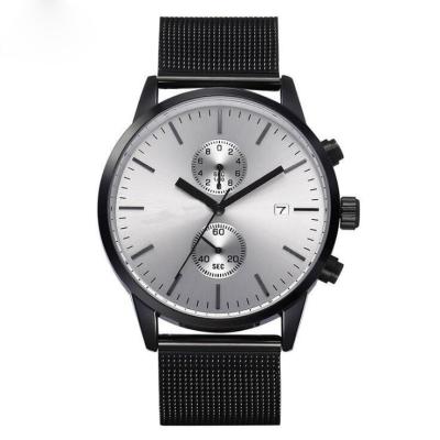 China Mens Mesh Strap Black Chronograph Watch for sale