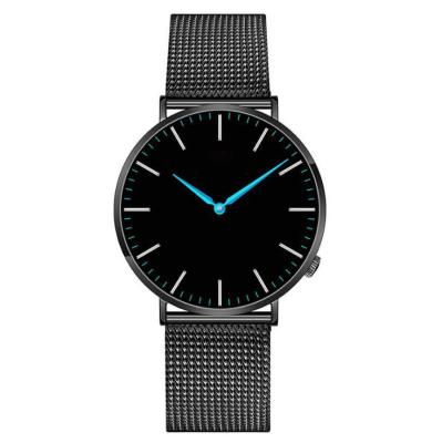 China Relógio traseiro de aço inoxidável ultra fino de quartzo, relógio preto do vestido de quartzo da cor à venda