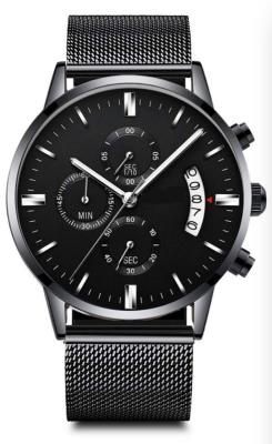 China 3 Atm Waterproof crono de aço inoxidável da faixa da falta do relógio de quartzo dos homens personalizado à venda