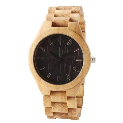 China Simple Style Wooden Quartz Watch Bamboo Band 0-3 ATM With Customized Color for sale