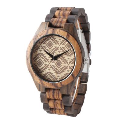 China Casual Natural Zebra Wooden Quartz Watch , Auto Date Miyota Quartz Watch OEM for sale