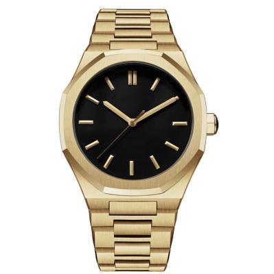 China PVD Plated Gold Mens Quartz Stainless Steel Watch 5atm Water Resistant for sale