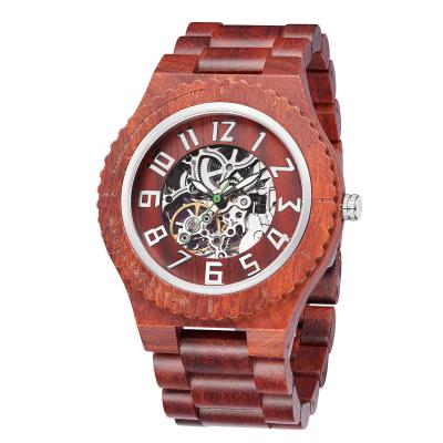 China Wooden Wristwatch Solid Wood Clock Mechanical Mens Wrist Watch Custom Logo for sale