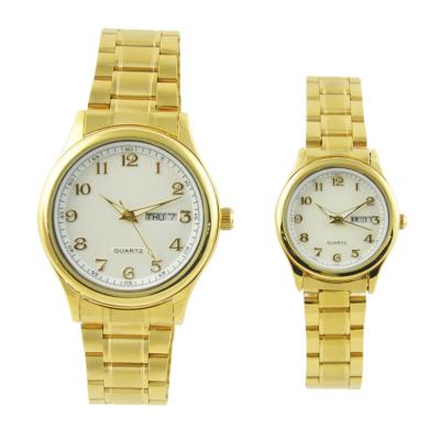 China Gold Quartz Japan Movt Brass Wrist Watch With Stainless Steel Clasp for sale