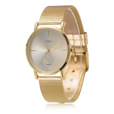 China Ultra Thin Alloy Quartz Watch Gold PVD Plated Japan Movement Quartz Watch Suppliers for sale