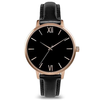 China Leather Band Women Quartz Watch 3ATM Waterproof With Laser Logo for sale