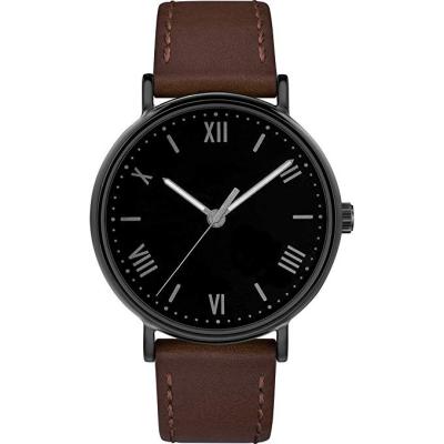 China Subdial Genuine Leather Strap Watch Oversized Seiko Movement Custom Logo Watch for sale