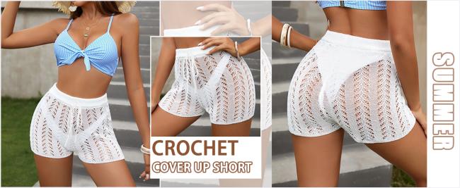 Womens Crochet Cover Up Shorts