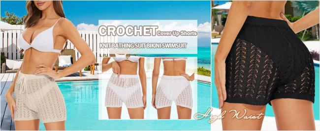 Womens Crochet Cover Up Shorts