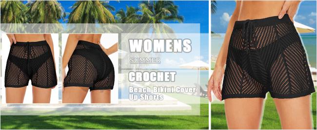 Womens Crochet Cover Up Shorts