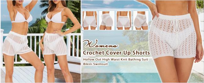 women crochet cover up short