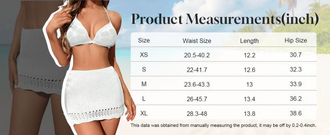 Milumia Women's Crochet Beach Mini Skirt Knit Scallop Hem Cut Out Bikini Swimsuit Cover Up Skirts