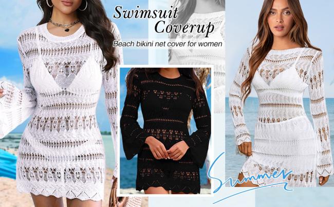 crochet coverups for women Women Swimsuit Crochet Swim Cover Up 2025 Summer Bathing Suit Swimwear