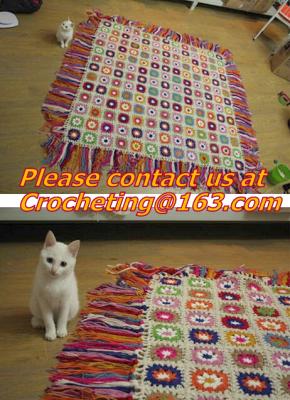 Chine Nappe américaine de plaid de style de crochet de couvertures de serviette de couverture de couverture faite main de crochet à vendre