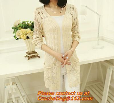 China Spring/Fall Hot Selling Fashion Women's Clothing Brand See Through White Short Sleeve Crochet Net Lace Cardigan for sale