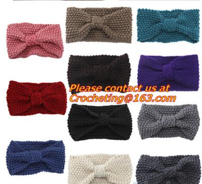 China Women's Girl's Crochet Headband Knit hairband Flower Winter Ear Warmer Headwrap for sale