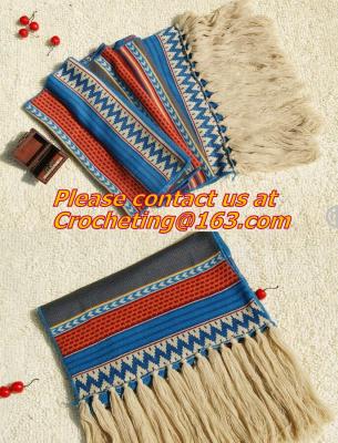 Chine Façonnez les écharpes tricotées à la main de châle de laine, tricotez l'écharpe de crochet, tricotez à la main l'écharpe, knit rouge de capot à vendre