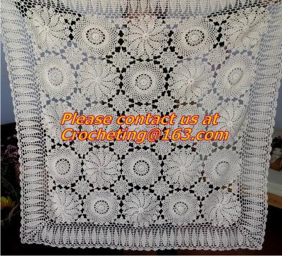 China cotton crochet bed sheet cover for bed ribbon embroidered table cloth bed cover bedspread for sale