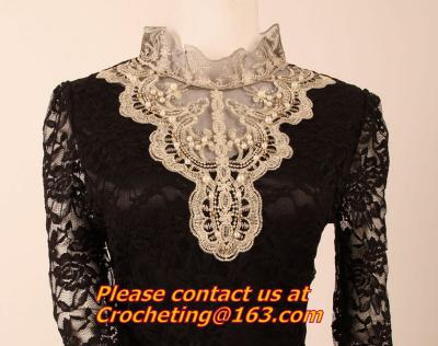 China Blouse Shirts Casual Hollow Crochet Shawl Collar Blusas Femininas Plus Size Lace Top for sale