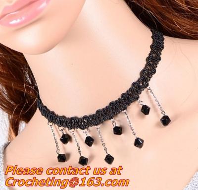 China black lace accessories crochet drop vintage necklaces accessories false collar for sale
