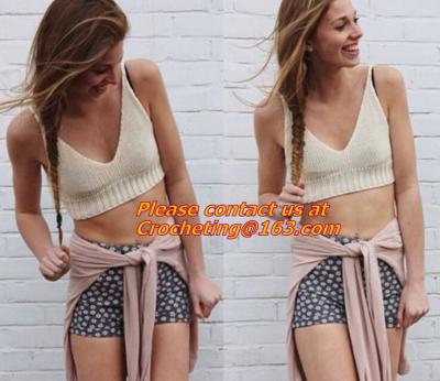 China Hot SellSexy Women Beachwear Hollow Tank Crochet Bra Halter Vest Strap Crop Tops for sale
