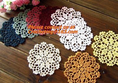 China crochet doilies, crochet cup mat, crochet mat, Cotton Hand Made Crochet Doilies Cup Mat for sale