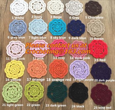 China Retro pattern Crochet Doily Crochet cup mat Applique Home Decoration, Crochet Doily for sale