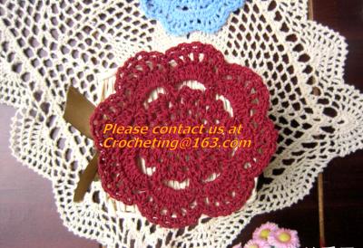 China Handmade crochet Pure manual processing wool woven mat cup mat, handmade cup mat for sale