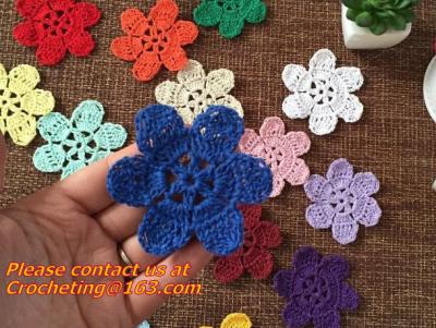 China Handmade Crochet Flowers DIY Clothing accessories Cotton material Colorful decorative for sale