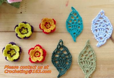 China Fresh water handmade hook needle crochet diy accessories three-dimensional flower leaves 1 for sale