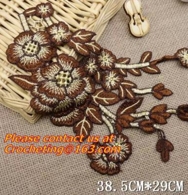China Lace Collar Applique Neckline Lace Crochet Flower Motif Patchwork Sewing Access for sale