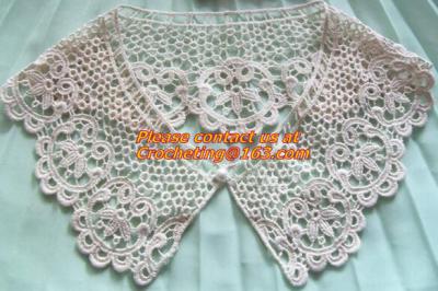 China Retro Fashion Cotton Crochet Lace Collar Gorgeous Flower Motif Neckline Faux Collar for Dr for sale