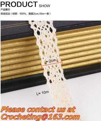 China 10m Vintage Style Cotton Crochet Lace Edge Trim Ribbon Sewing Ivory, White for sale