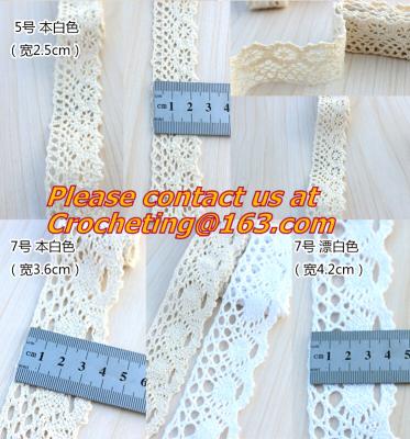 China 5M Ivory 2.5cm Width Vintage Style Cotton Crochet Lace Edge Trim Ribbon Sewing Crafts Fabr for sale