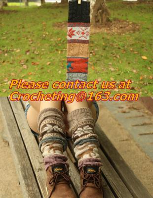 China women deer snowflake jacquard knit boot socks wood feel casual wool acrylic, socks, warmer for sale