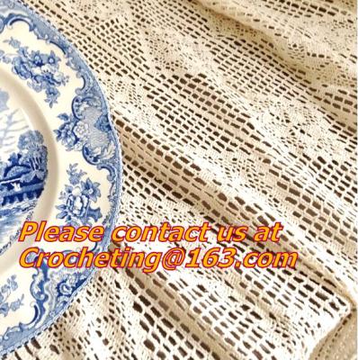 China Cream-coloured Hook needle crochet bedding blanket sofa piano cover dining table cloth rus for sale
