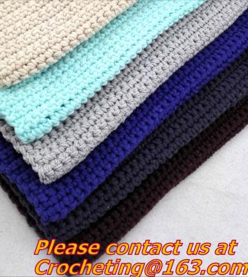 Chine 100% blanke de jet de knit de couverture de couverture de bébé tricotés par rayure colorée faite main de couverture de crochet à vendre