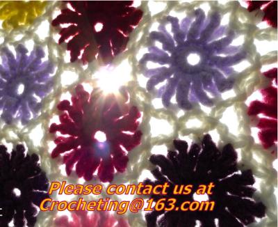 Chine la rayure d'aiguille de crochet daisied le lit de couverture de sofa de couverture de crochet de couverture de crochet de couverture de fil à vendre