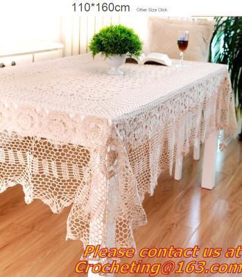 China Handmade Table Cloth Crochet Table Runner Dining Party Tablecloth Lace Tablecloths For Wed for sale