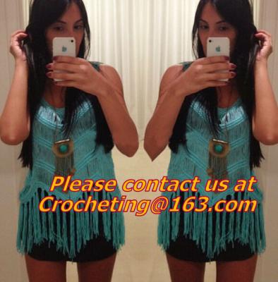 China Crochet tops, deep v neck halter top/spaghetti strap tank tops/lace colete croche/wh for sale
