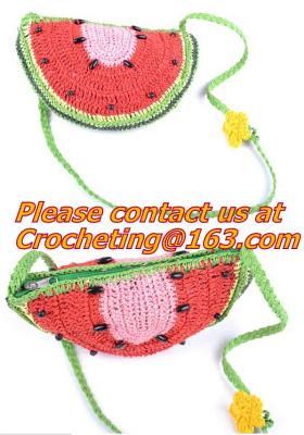 China Women Knitted Lolita Messenger Bags Watermelon Mini Bag Beach Handmade Crochet Shoulder Ba for sale