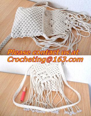 China Women Hippie Bag Hand Crochet Fringed Messenger Bags Tassels Cross Bag Bolso Flecos Bolsas for sale