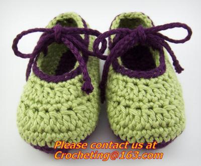 Chine Les chaussettes de butins de bébé garçon de crochet ont tricoté les pantoufles infantiles simples Footwea de chaussures nouveau-nées d'oisifs à vendre
