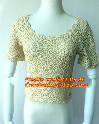 China Blouse Vintage Sleeve, White Black Crochet Casual Shirts Tops, tops, crocheted garment for sale