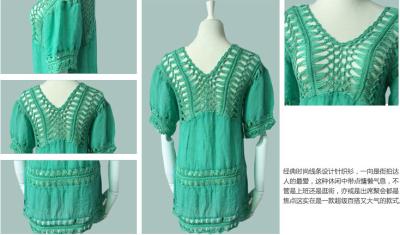 China Blouse Shirts Women Emboridery Long Sleeve Crochet Tops Lace Blusas De Renda Camisa Femini for sale
