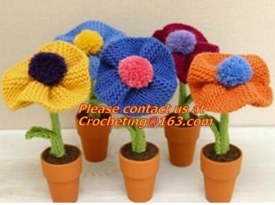 China Mannual Knitted Doll standing flower stuffed toysCrocheted Craft Crochet Animal Rabbit Toy for sale