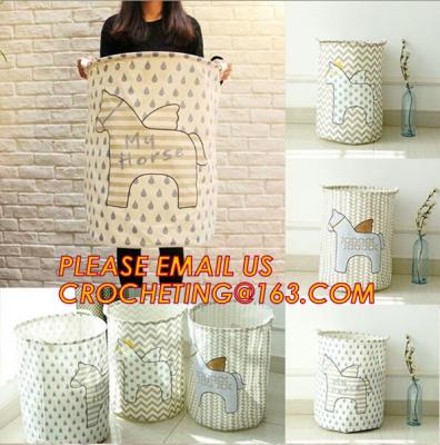 China canvas fabric collapsible laundry bag or basket with cotton handles folding laundry basket with handle for sale
