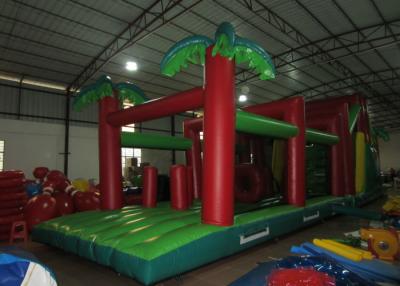 China Long Monkey Theme Giant Inflatable Obstacle Courses 0.55mm PVC 17 X 4 X 5m for sale